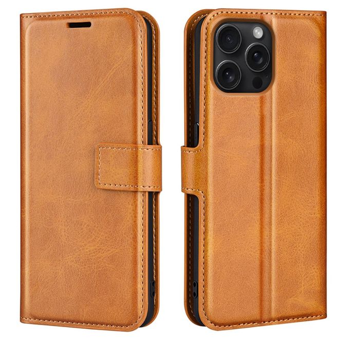 iPhone 16 Pro Max Phone Case - Classic II Leather Bookcover Series - Yellow