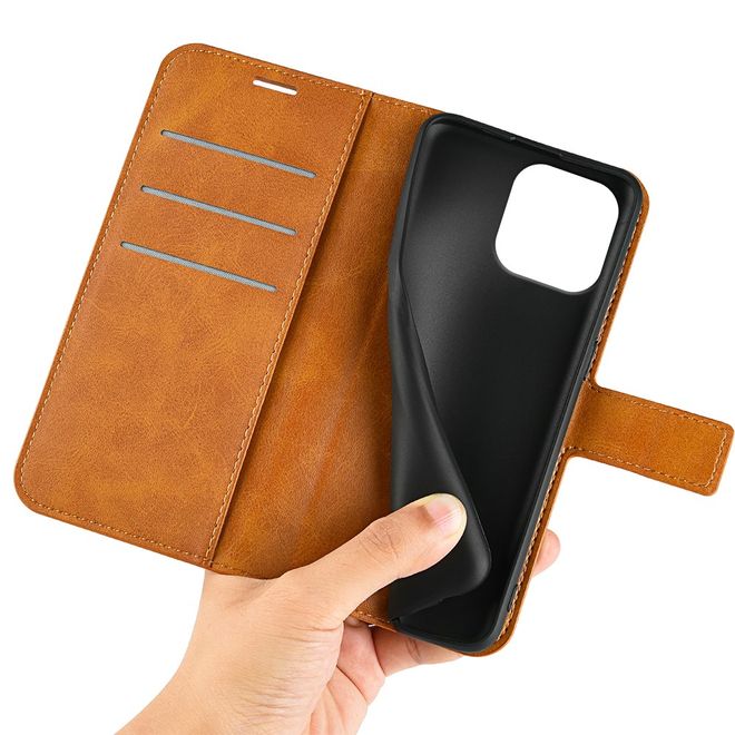iPhone 16 Pro Max Phone Case - Classic II Leather Bookcover Series - Yellow