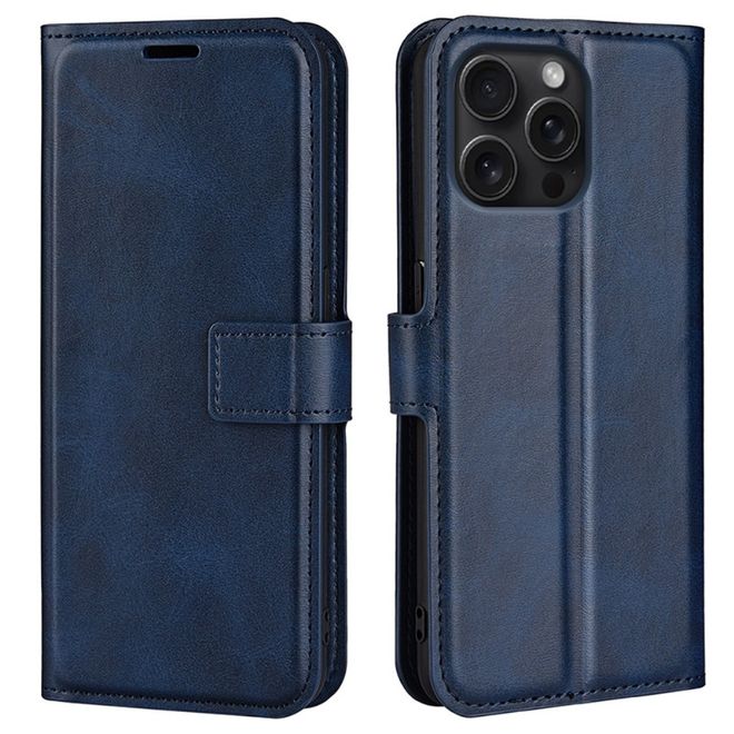 Étui pour iPhone 16 Pro Max - Collection Classic II en cuir - Bleu