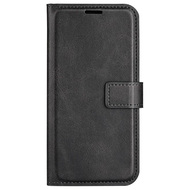 iPhone 16 Plus Phone Case - Classic II Leather Bookcover Series - Black