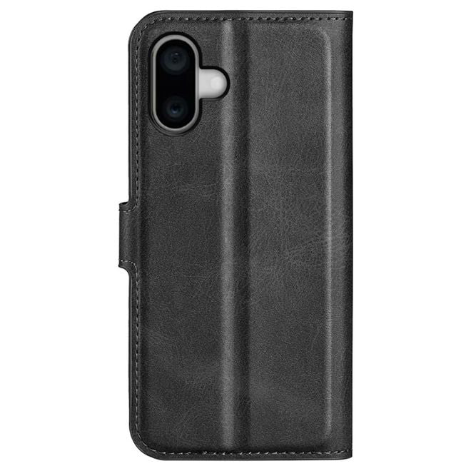 iPhone 16 Plus Phone Case - Classic II Leather Bookcover Series - Black