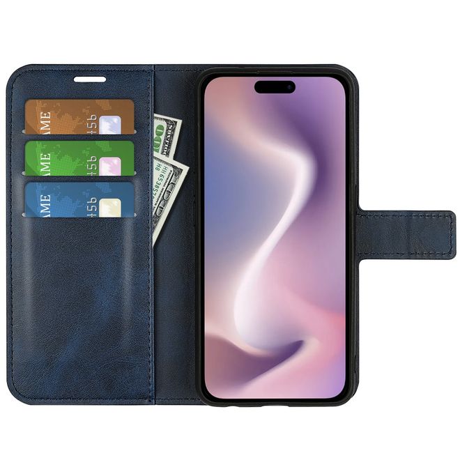 Étui pour iPhone 16 Plus - Collection Classic II en cuir - Bleu
