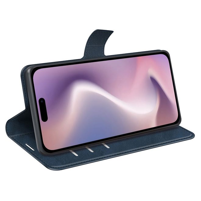 Étui pour iPhone 16 Plus - Collection Classic II en cuir - Bleu