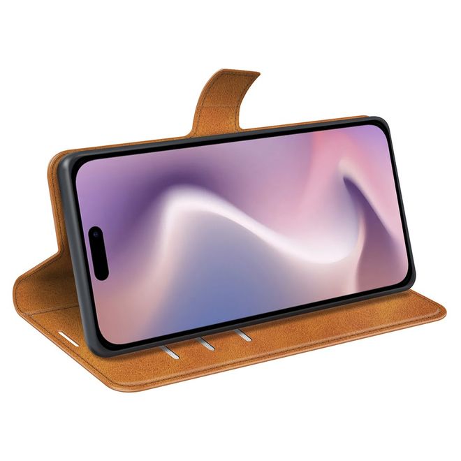 iPhone 16 Phone Case - Classic II Leather Bookcover Series - Yellow