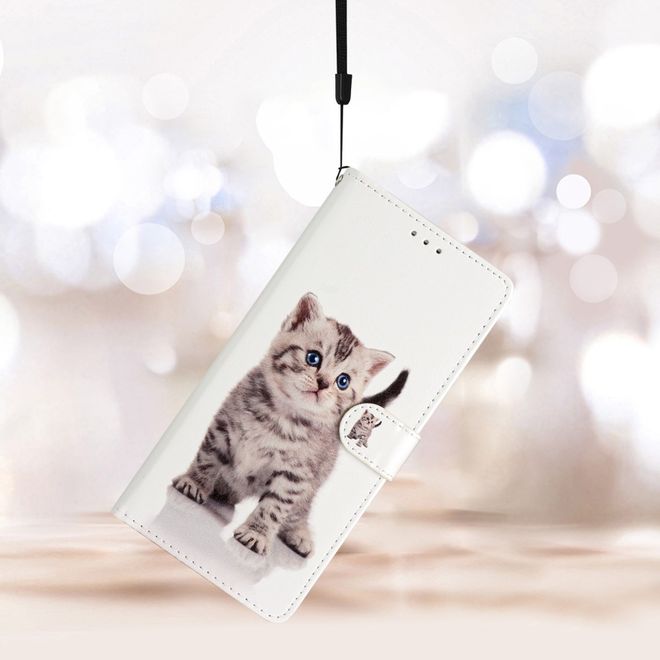 Étui pour iPhone 16 Pro - Série Couverture Livre en Cuir - Chat Mignon