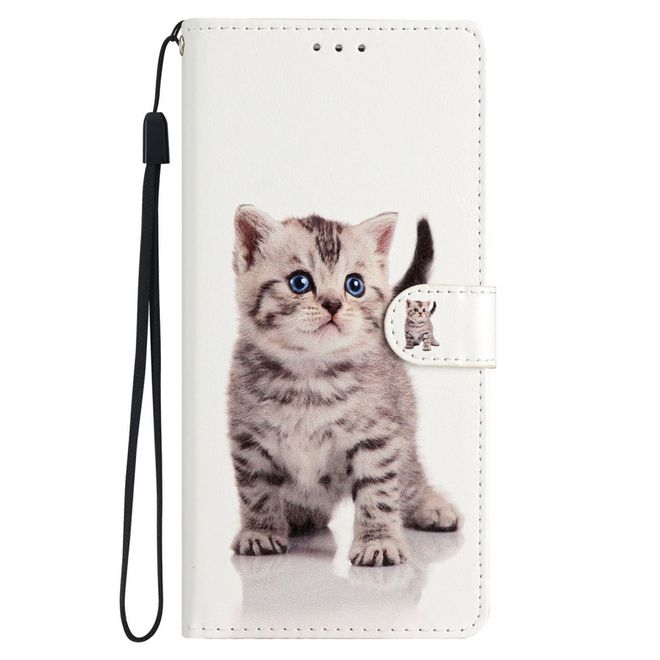 Étui pour iPhone 16 Pro - Série Couverture Livre en Cuir - Chat Mignon