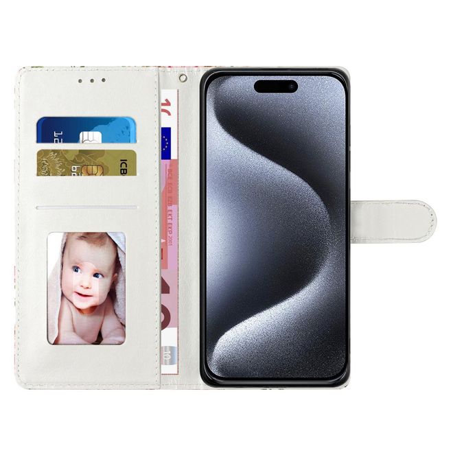 iPhone 16 Pro Max Phone Case - Leather Book Cover Image Series - Cute Cat