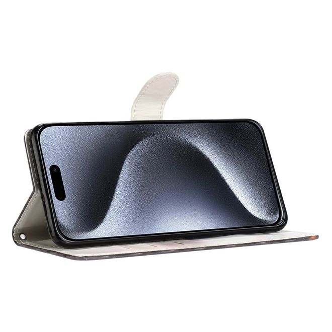 iPhone 16 Pro Max Phone Case - Leather Book Cover Image Series - Cute Cat