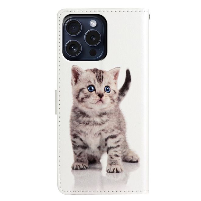 iPhone 16 Pro Max Phone Case - Leather Book Cover Image Series - Cute Cat