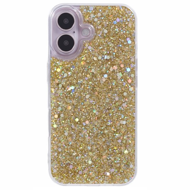 iPhone 16 Plus Phone Case - Glitter TPU Softcase Series - Gold