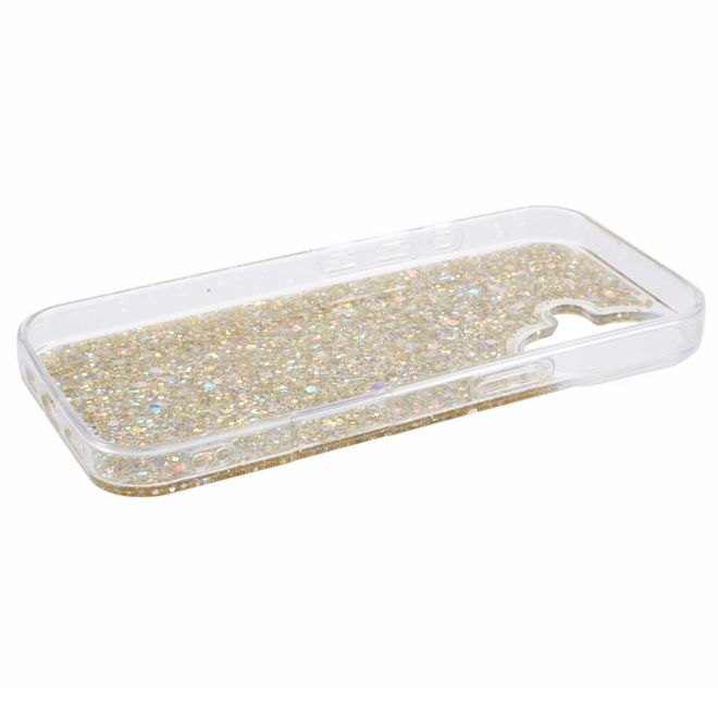 iPhone 16 Plus Phone Case - Glitter TPU Softcase Series - Gold