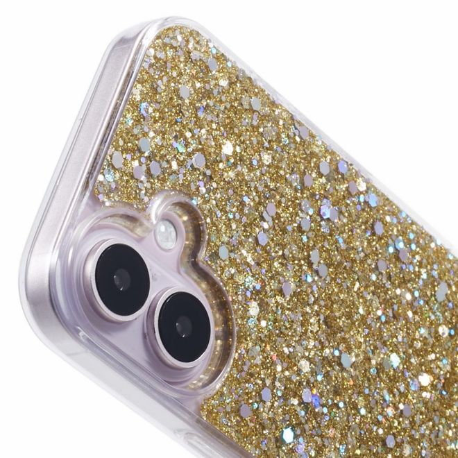 iPhone 16 Plus Phone Case - Glitter TPU Softcase Series - Gold