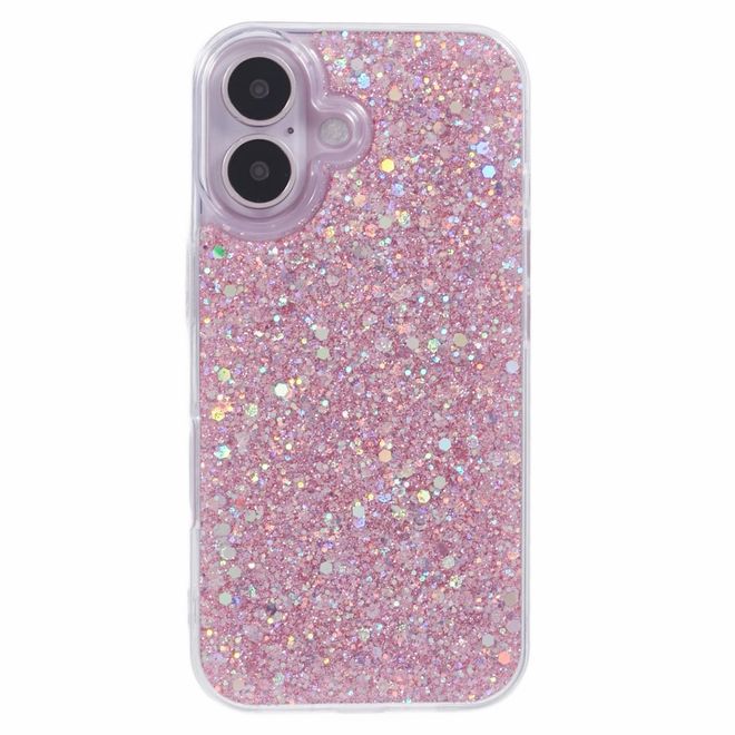 iPhone 16 Plus Handy Hülle - Glitzer TPU Softcase Series - pink