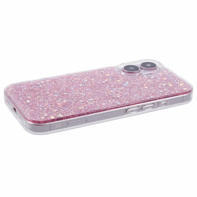 iPhone 16 Plus Handy Hülle - Glitzer TPU Softcase Series - pink