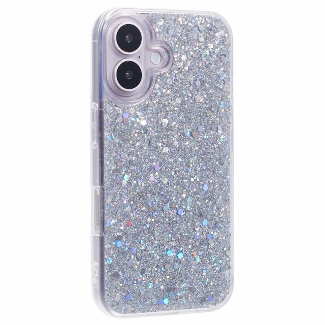 iPhone 16 Plus Phone Case - Glitter TPU Softcase Series - Silver