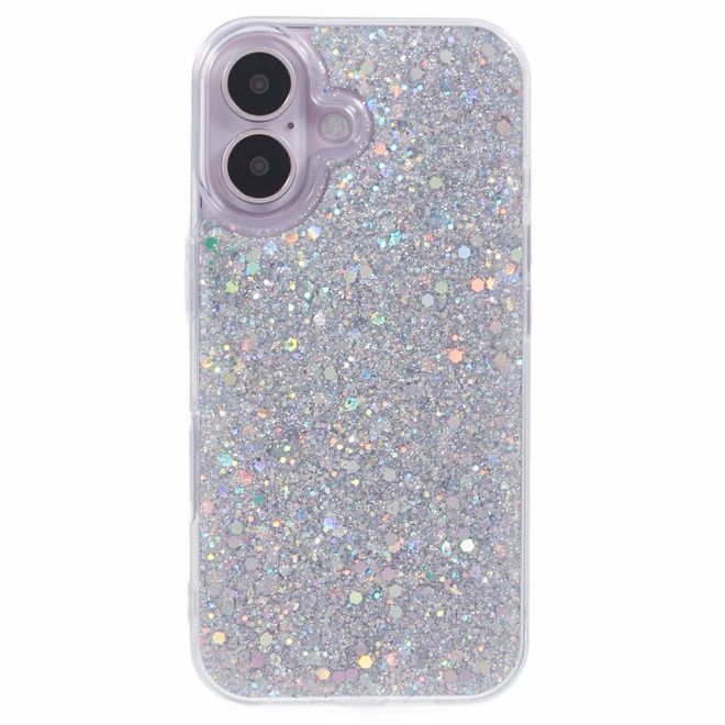 iPhone 16 Plus Phone Case - Glitter TPU Softcase Series - Silver