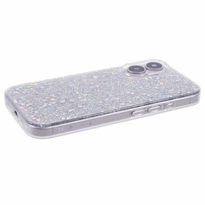 iPhone 16 Plus Phone Case - Glitter TPU Softcase Series - Silver