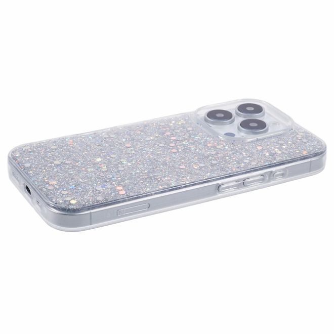 Coque pour iPhone 16 Pro Max - Série coque souple en TPU pailleté - Argent