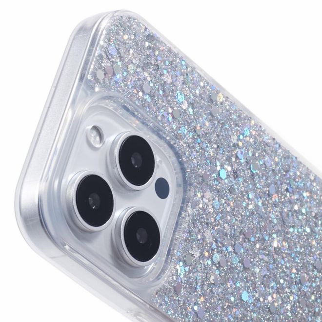 Coque pour iPhone 16 Pro Max - Série coque souple en TPU pailleté - Argent