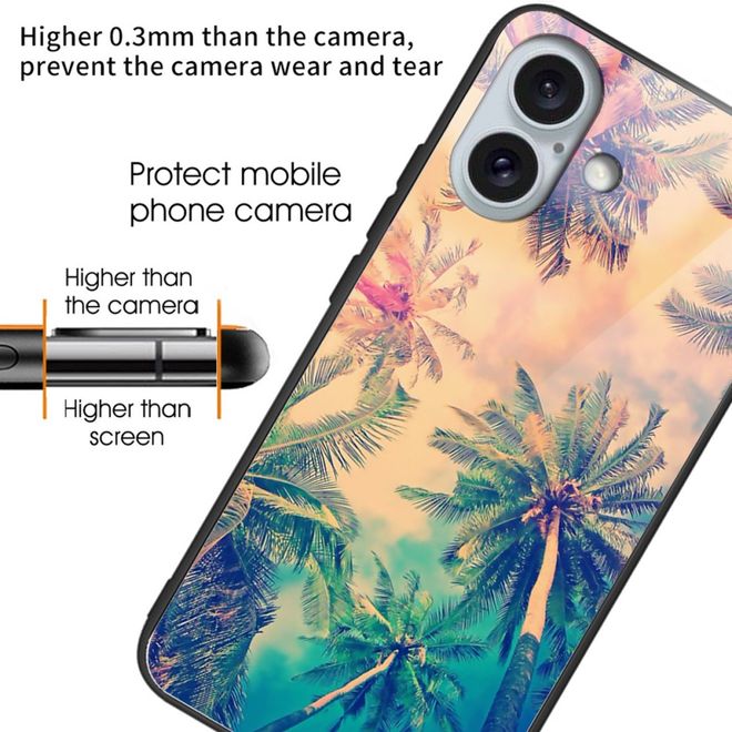 iPhone 16 Plus Case - Tempered Glass Hardcase with Soft TPU Edges - Tree