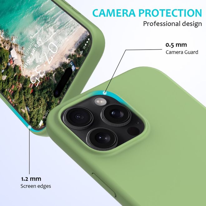 iPhone 16 Pro Max mobile phone case - soft case - Liquid Silicone Series - mint