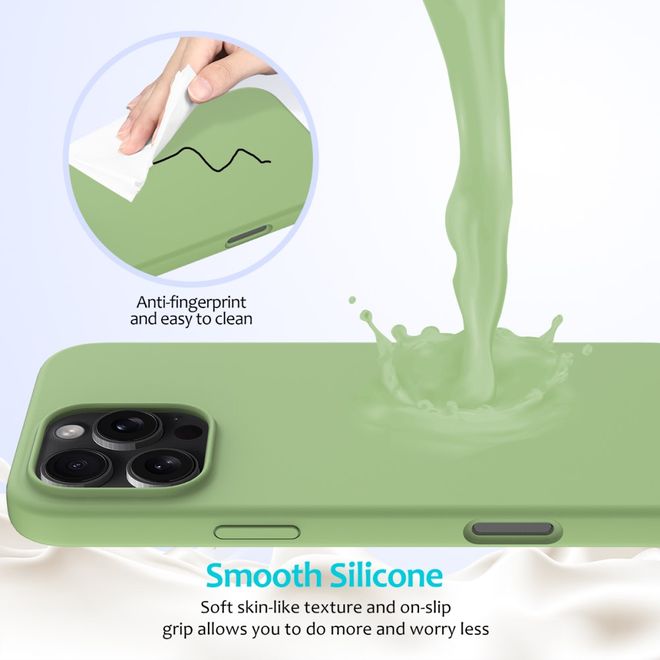 iPhone 16 Pro Max mobile phone case - soft case - Liquid Silicone Series - mint