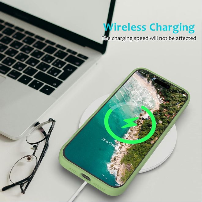 iPhone 16 Pro Max mobile phone case - soft case - Liquid Silicone Series - mint