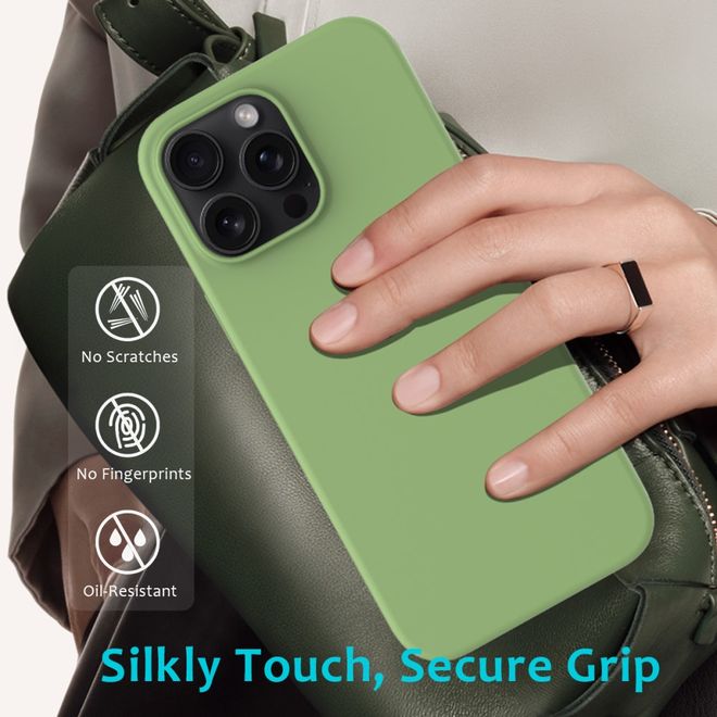 iPhone 16 Pro Max mobile phone case - soft case - Liquid Silicone Series - mint