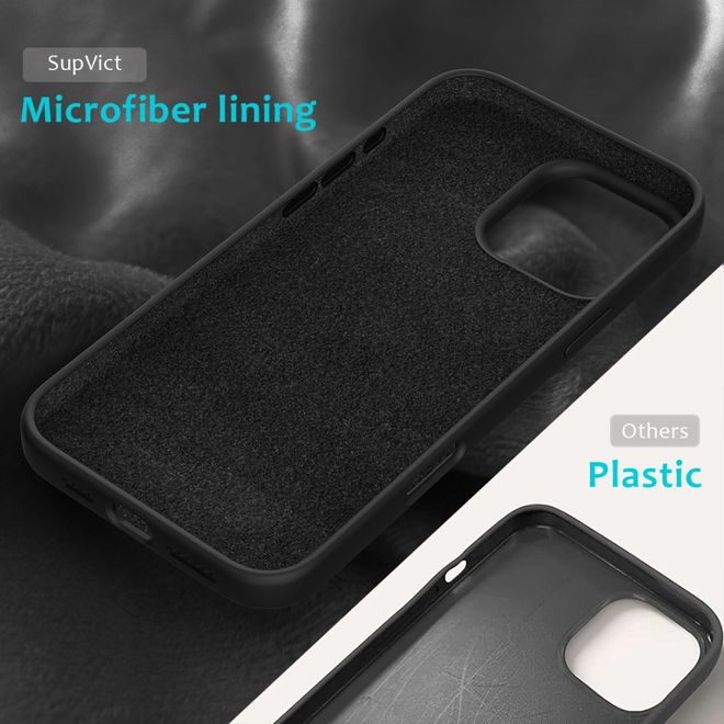 Coque pour iPhone 16 Pro Max - Souple - Silicone liquide - Noire