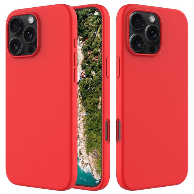 iPhone 16 Pro Max mobile phone case - soft case - Liquid Silicone Series - red
