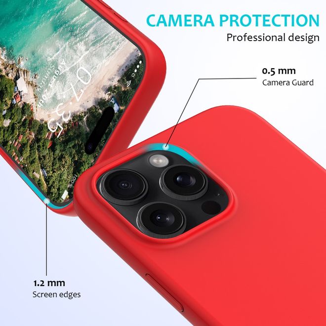 iPhone 16 Pro Max mobile phone case - soft case - Liquid Silicone Series - red