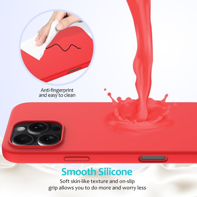 iPhone 16 Pro Max mobile phone case - soft case - Liquid Silicone Series - red