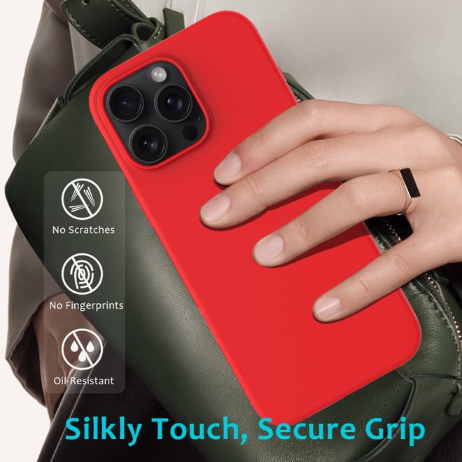 iPhone 16 Pro Max mobile phone case - soft case - Liquid Silicone Series - red