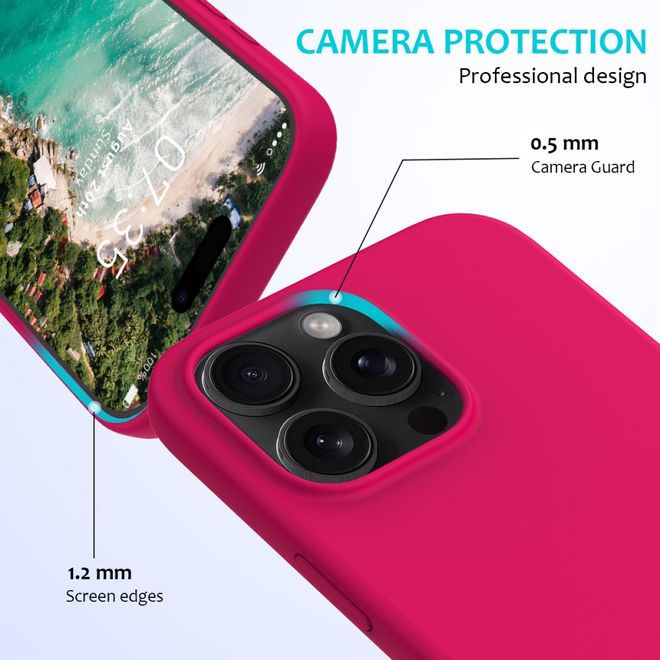 iPhone 16 Pro Max mobile phone case - soft case - Liquid Silicone Series - pink