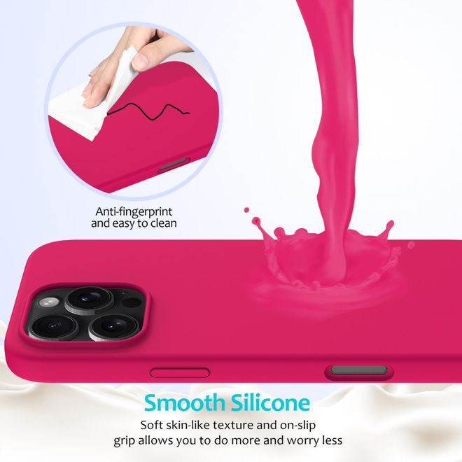 iPhone 16 Pro Max mobile phone case - soft case - Liquid Silicone Series - pink