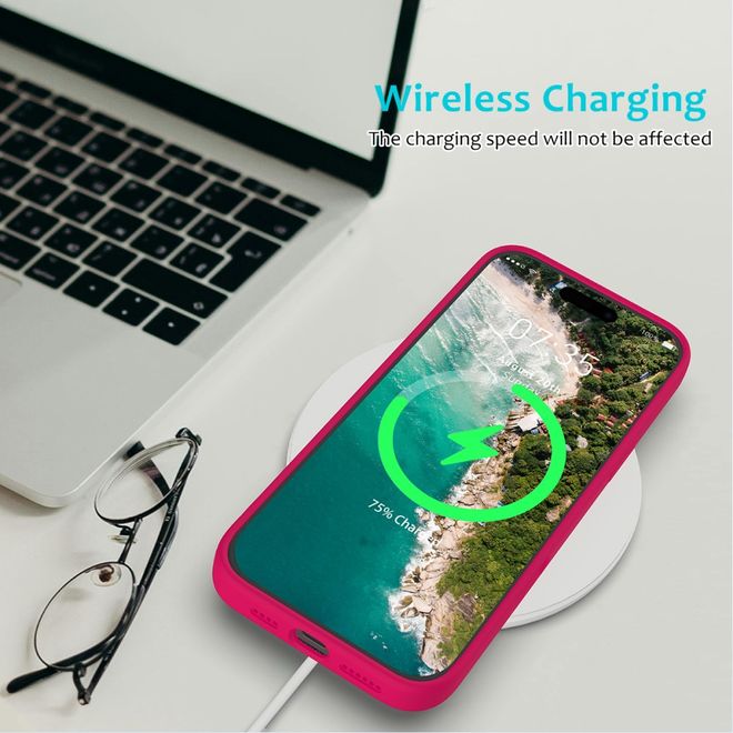 iPhone 16 Pro Max mobile phone case - soft case - Liquid Silicone Series - pink