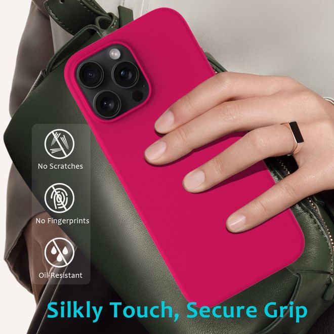 iPhone 16 Pro Max mobile phone case - soft case - Liquid Silicone Series - pink