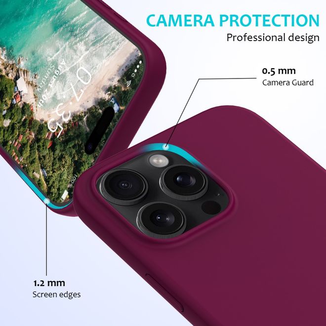 iPhone 16 Pro Phone Case - Softcase - Liquid Silicone Series - Burgundy
