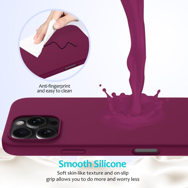 iPhone 16 Pro Phone Case - Softcase - Liquid Silicone Series - Burgundy