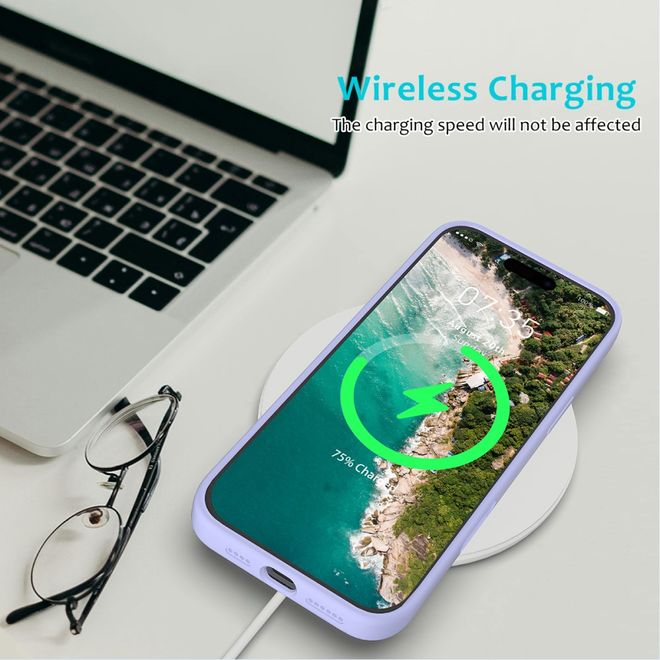 iPhone 16 Pro Handy Hülle - Softcase - Liquid Silicone Series - purpur