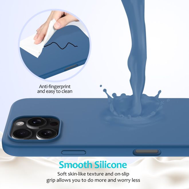 iPhone 16 Pro Handy Hülle - Softcase - Liquid Silicone Series - blau