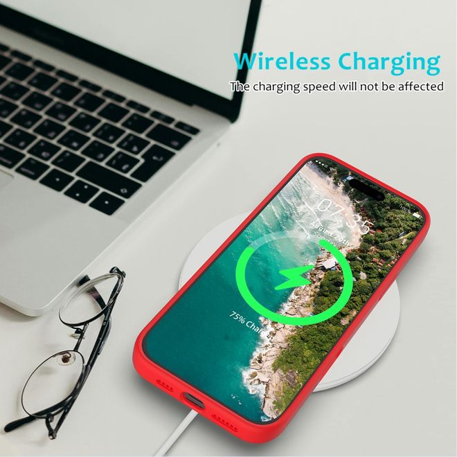 iPhone 16 Pro Handy Hülle - Softcase - Liquid Silicone Series - rot