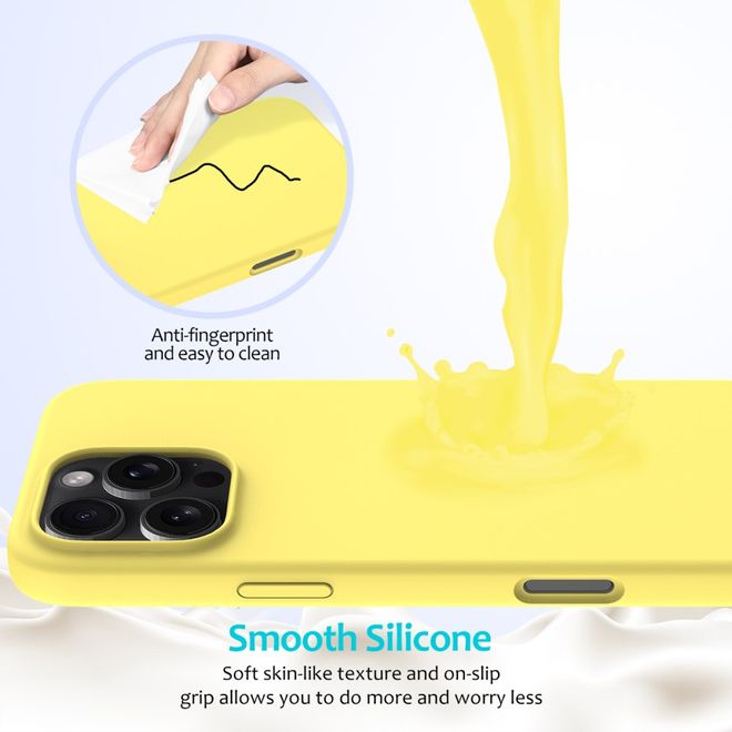 iPhone 16 Pro Handy Hülle - Softcase - Liquid Silicone Series - gelb