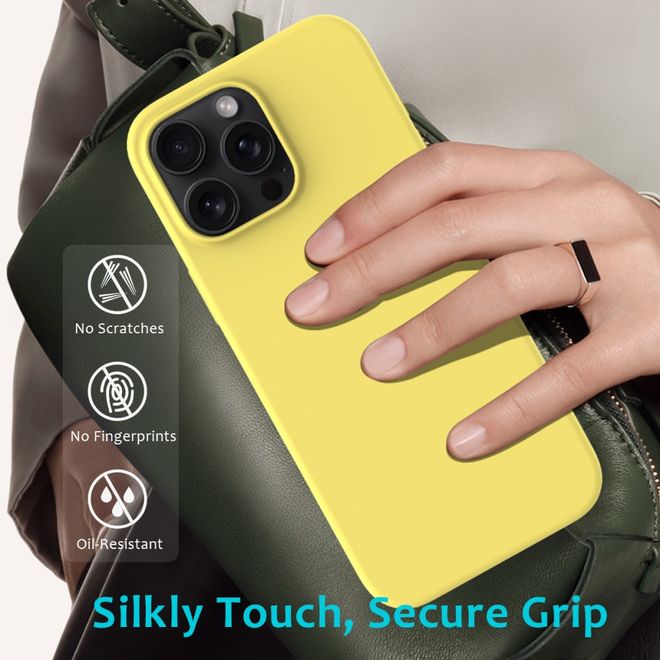 iPhone 16 Pro Handy Hülle - Softcase - Liquid Silicone Series - gelb