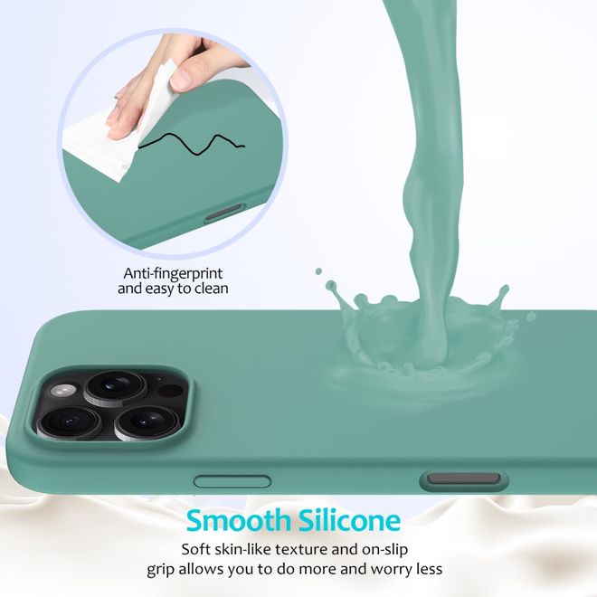 iPhone 16 Pro Handy Hülle - Softcase - Liquid Silicone Series - dunkelgrün