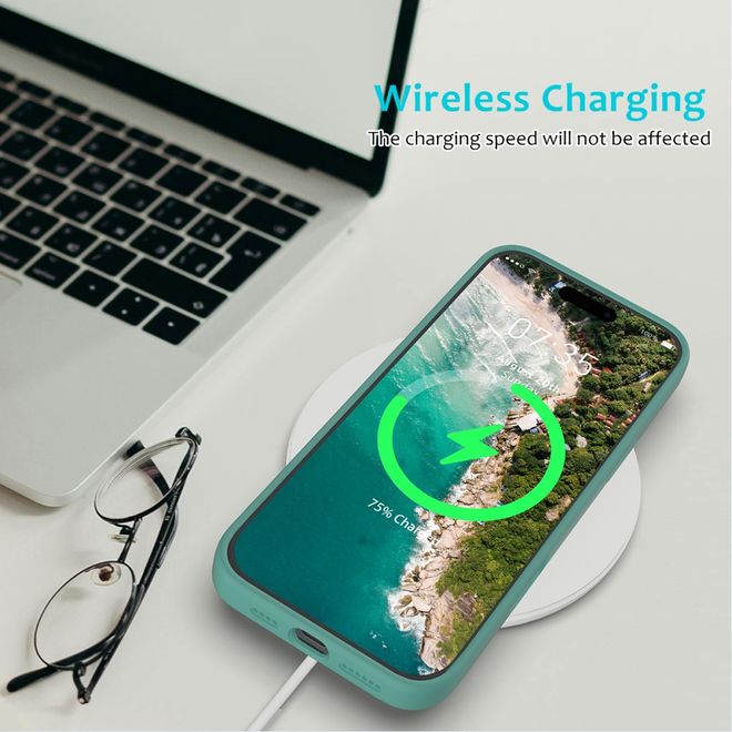 iPhone 16 Pro Handy Hülle - Softcase - Liquid Silicone Series - dunkelgrün