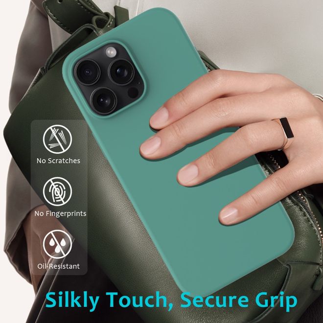 iPhone 16 Pro Handy Hülle - Softcase - Liquid Silicone Series - dunkelgrün