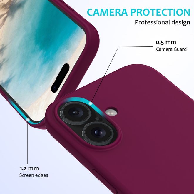 iPhone 16 Phone Case - Softcase - Liquid Silicone Series - Burgundy