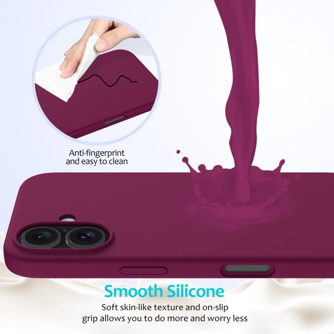 iPhone 16 Phone Case - Softcase - Liquid Silicone Series - Burgundy
