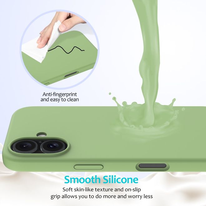iPhone 16 mobile phone case - soft case - Liquid Silicone Series - mint